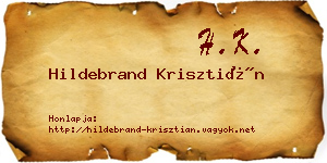 Hildebrand Krisztián névjegykártya